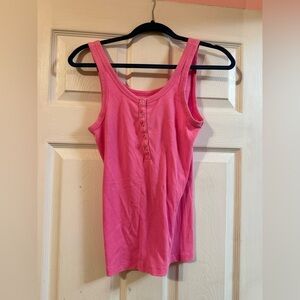 Aerie Bright Pink Button-Front Tank Top